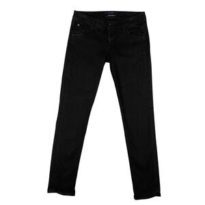 Hudson Collin Mid Rise Skinny Jeans Women's Size 30 Black Denim‎ Flap Pockets